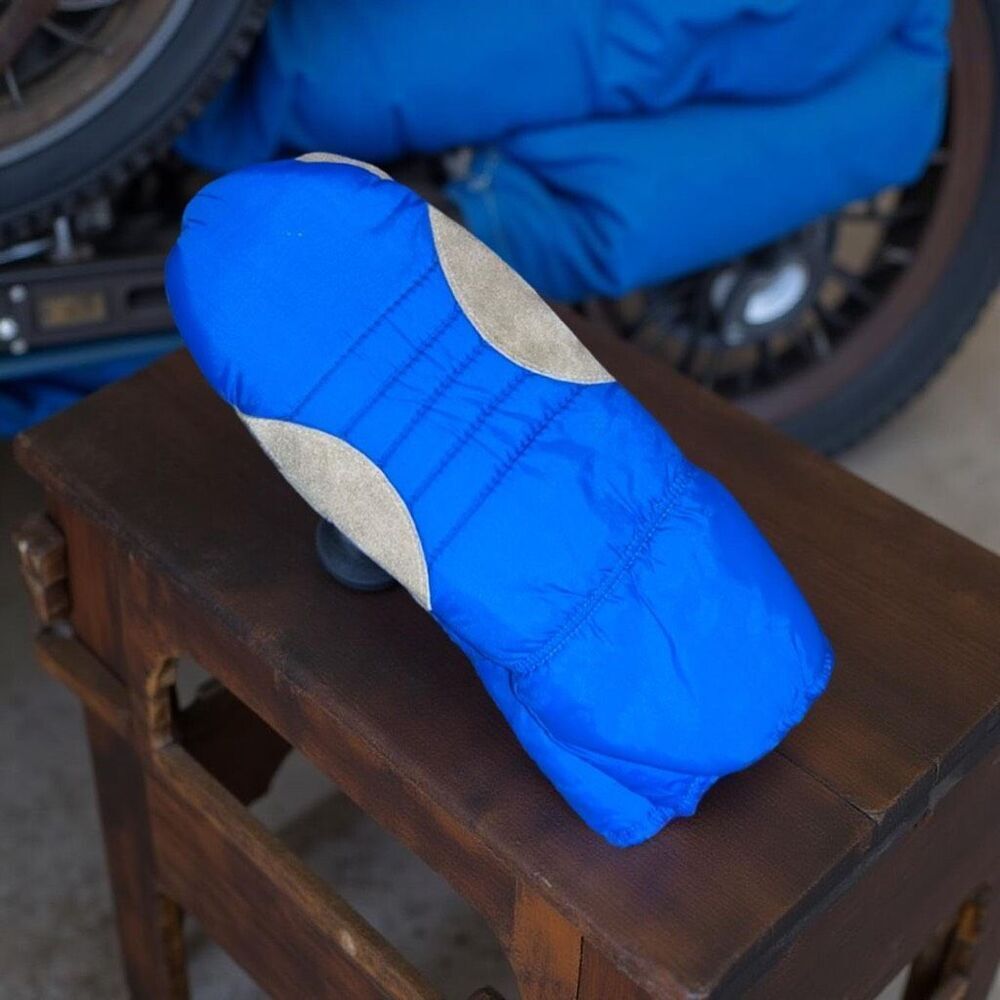 NWT Vintage Blue Nylon Cow Hide Chopper Mittens Gloves
